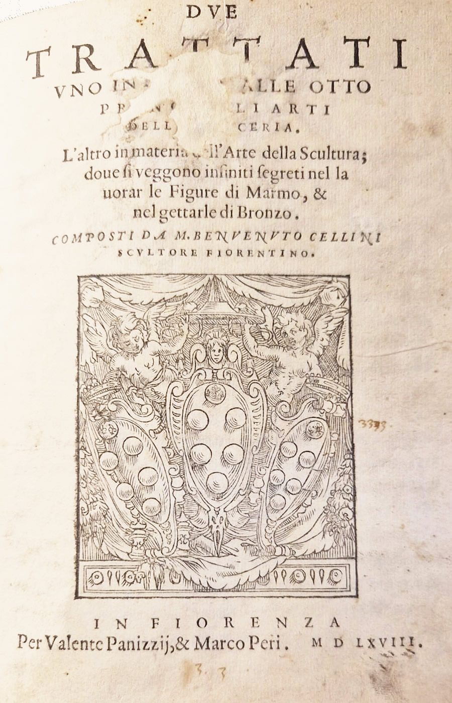 1558. Trattato sull'oreficeria di Benvenuto Cellini.